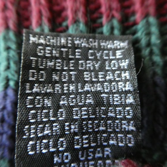 Vintage 80s Scandia Sweater Tennis Varsity V Cable Acrylic USA L - Picture 6 of 6